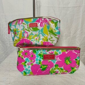 LILLY PULITZER for Estée Lauder pink/green Floral Print Women's cosmetic bags.